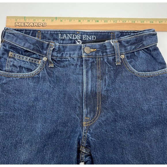 VTG 90s Lands End Womens 16 Blanket Lined Flannel Relaxed Baggy Jeans USA 32x28 - Picture 11 of 15